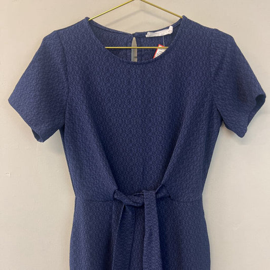 Lulus Lush Navy Short Sleeve Textured Jumpsuit Extra Small