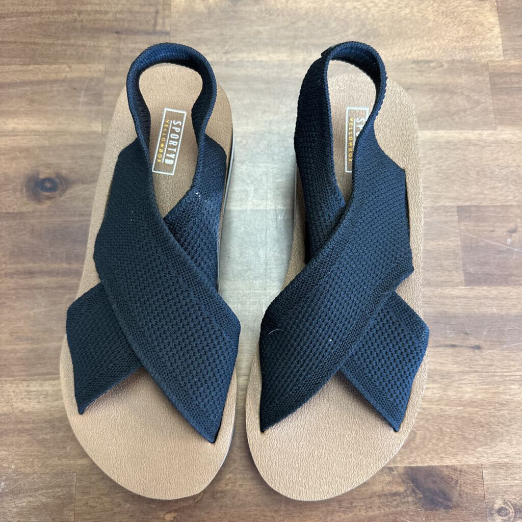 SportYB Miranda Black Platform Sandals 7.5