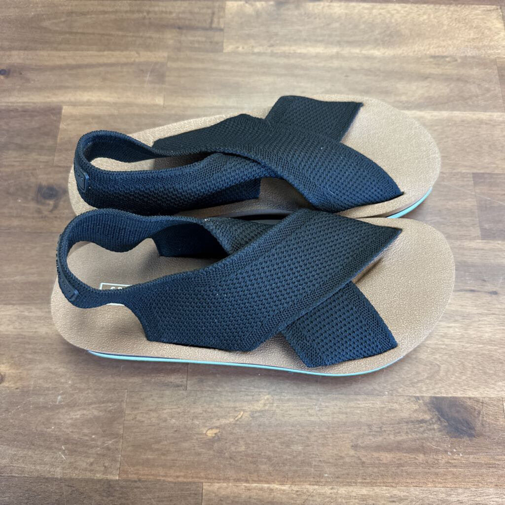 SportYB Miranda Black Platform Sandals 7.5