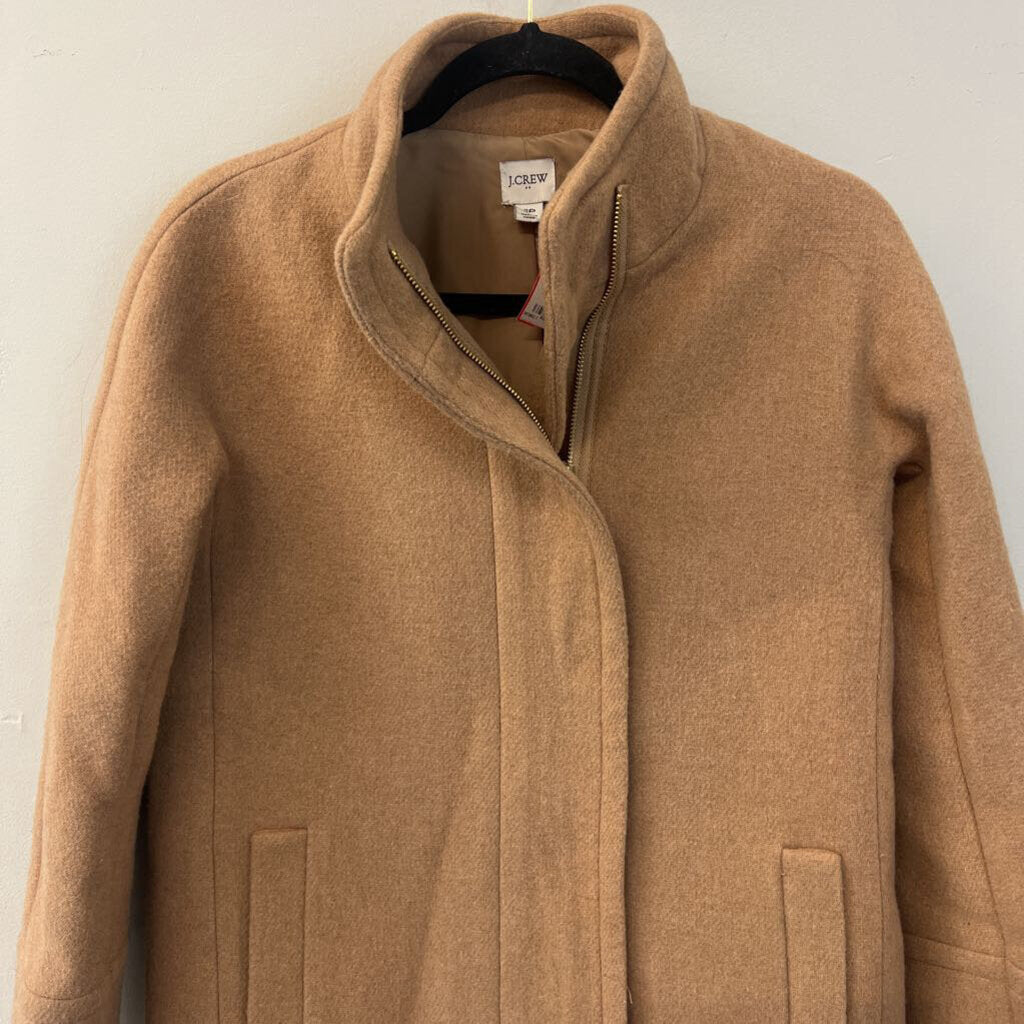 J Crew Tan Long Zip Up Jacket 2P