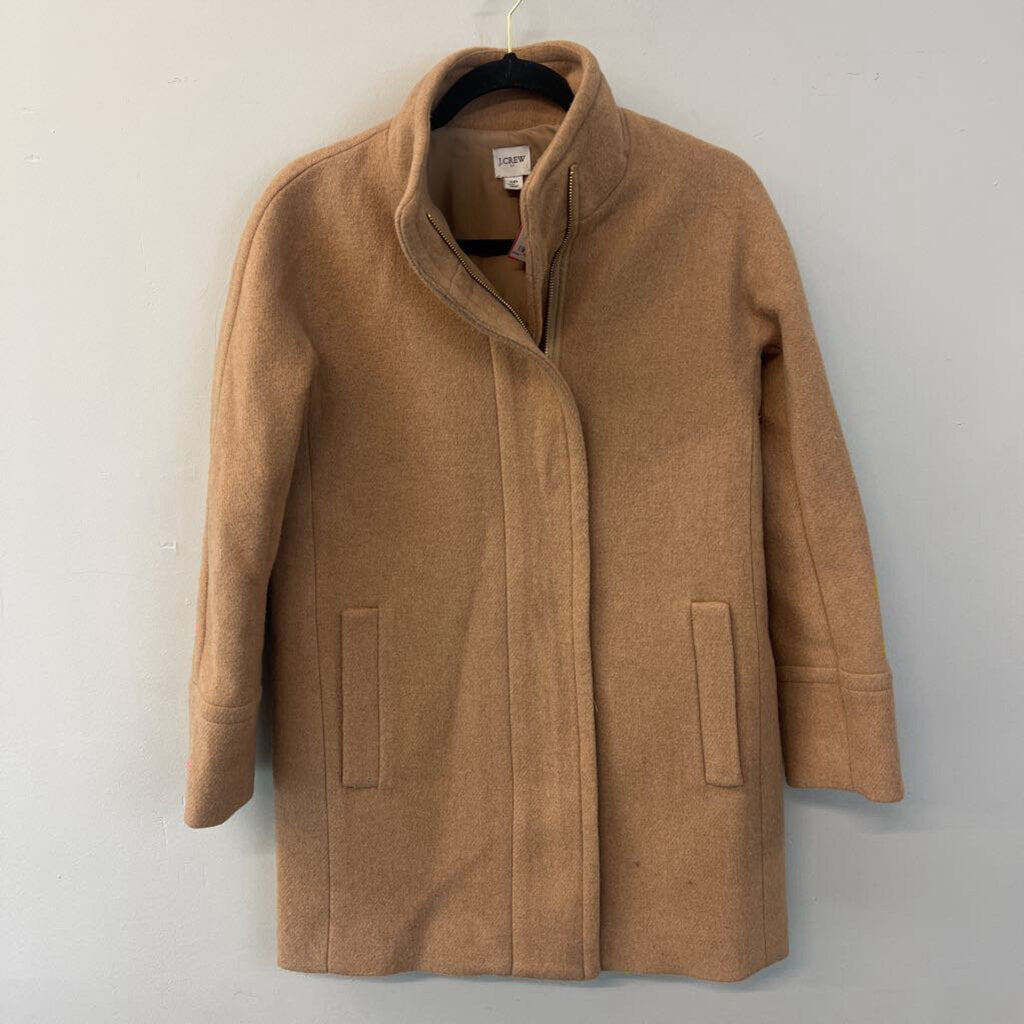 J Crew Tan Long Zip Up Jacket 2P