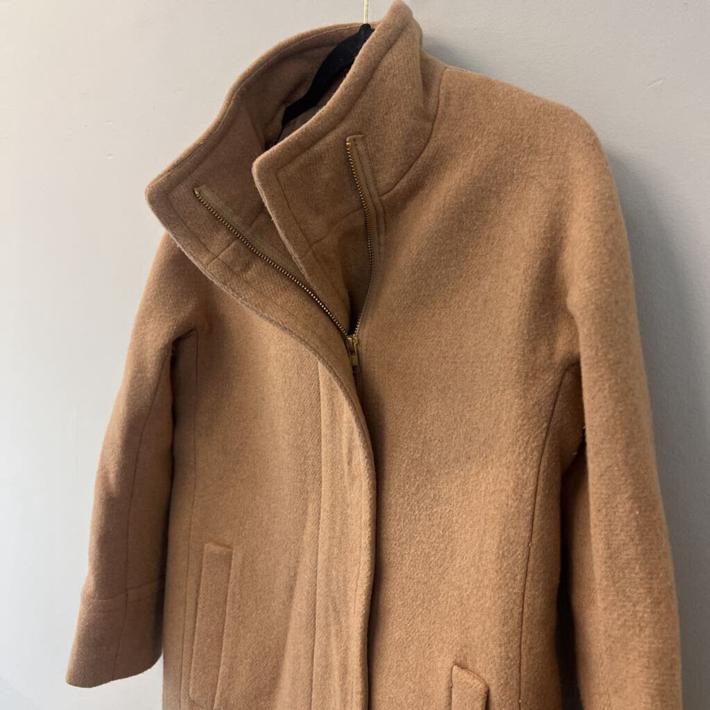 J Crew Tan Long Zip Up Jacket 2P