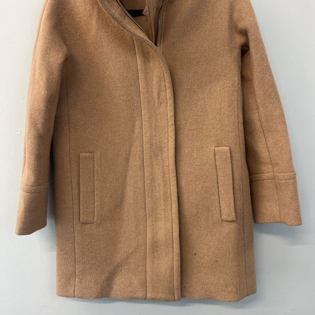 J Crew Tan Long Zip Up Jacket 2P