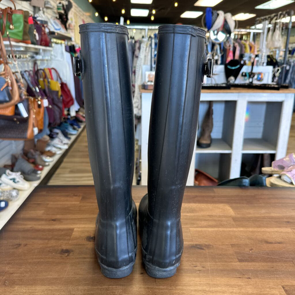 Hunter Black Rubber Tall Rain Boots 5