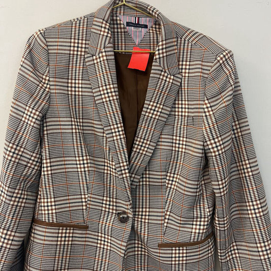 Tommy Hilfiger Black/ Brown Plaid Blazer 14