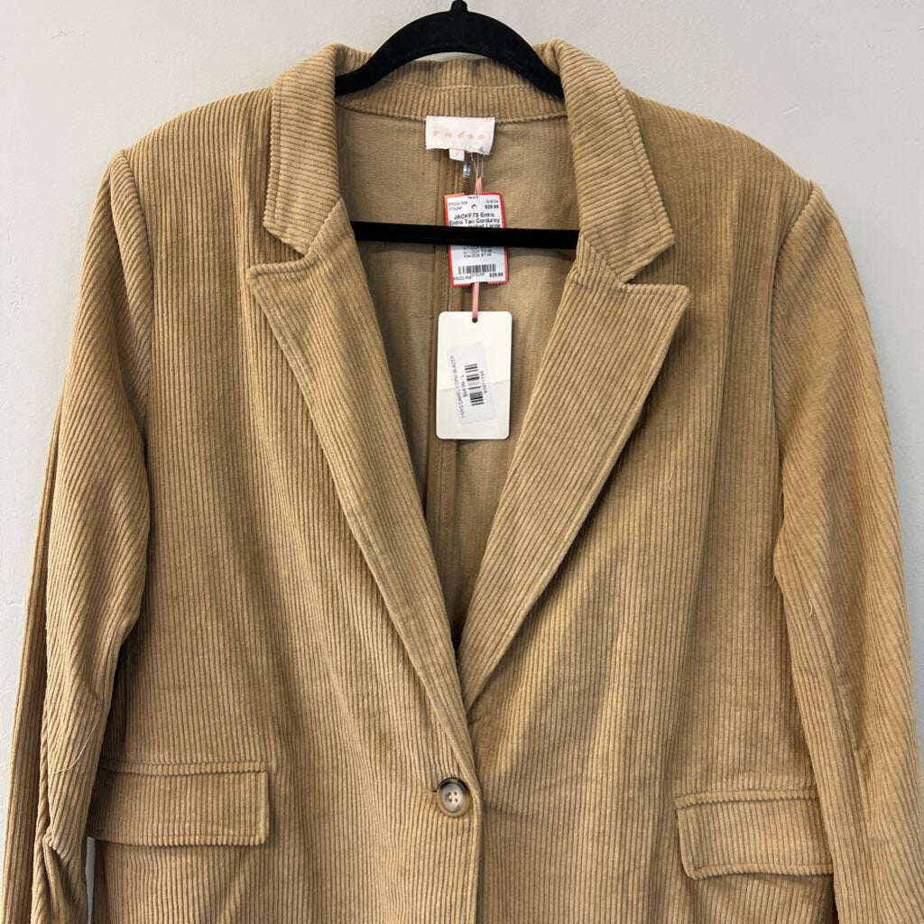 Entro Tan Corduroy Blazer Jacket Large