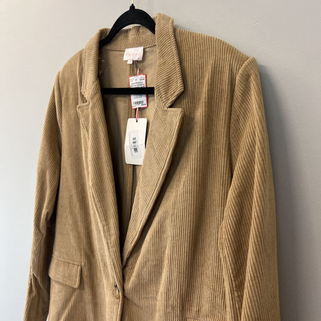 Entro Tan Corduroy Blazer Jacket Large