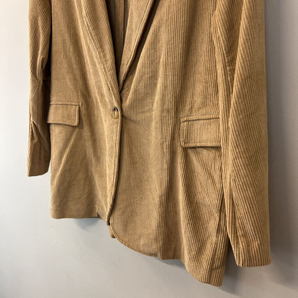 Entro Tan Corduroy Blazer Jacket Large