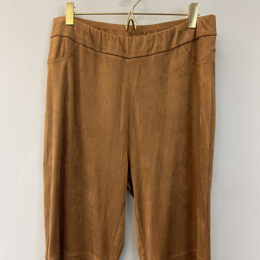 Soft Surroundings Brown Suede Flare Pants Medium