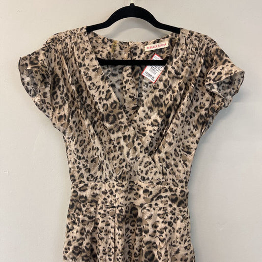 Rebecca Taylor Brown Leopard Print Short Sleeve Dress 4