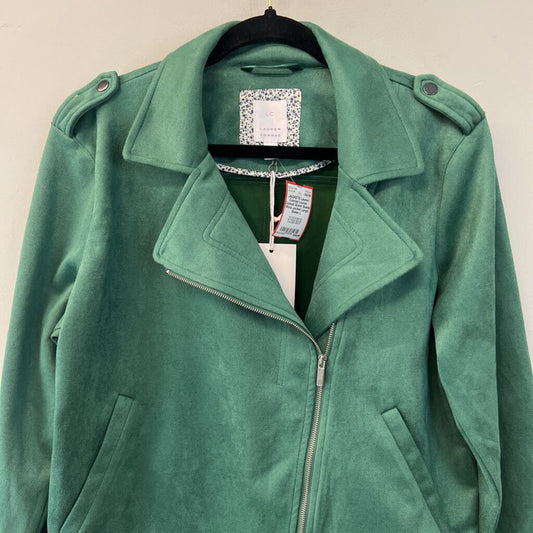 Lauren Conrad Green Suede Moto Jacket Large