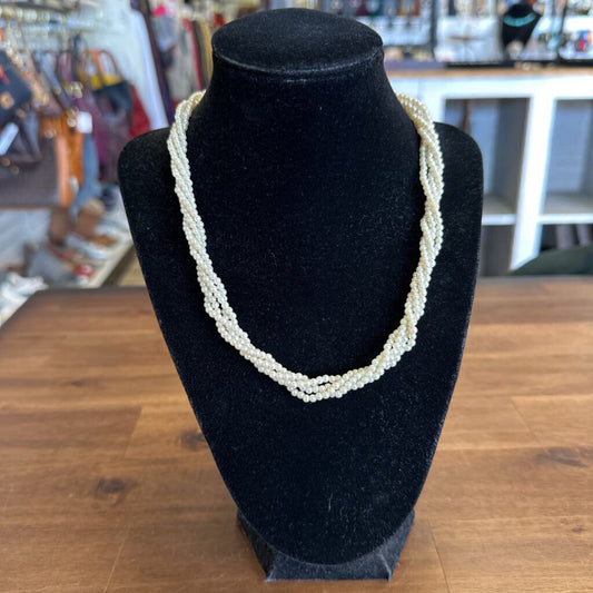 Vintage Multi Layer Pearl Twist Necklace