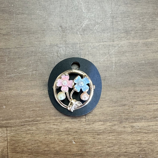 Pink/ Blue Flower Pin