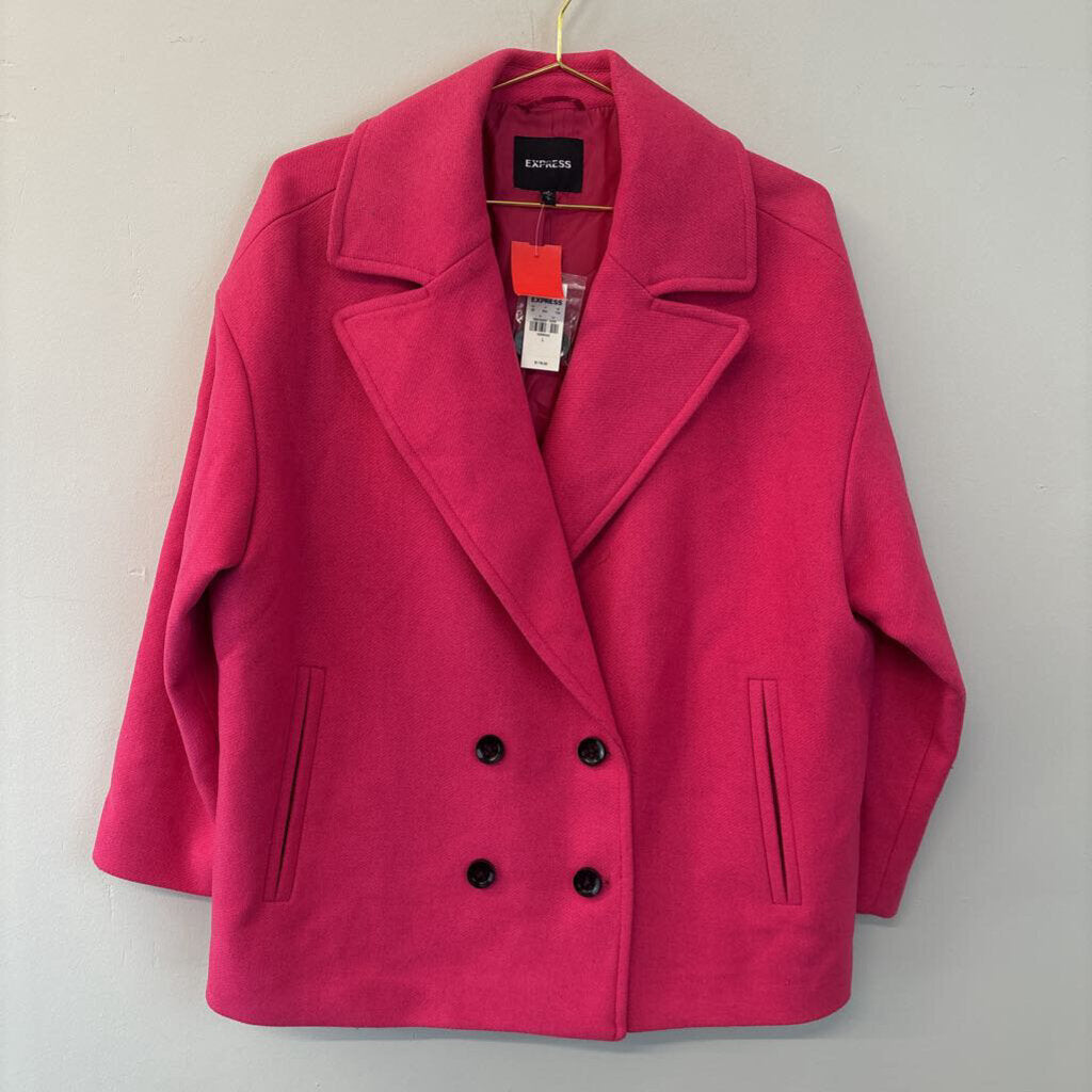 Express Pink Double-Breasted Coat