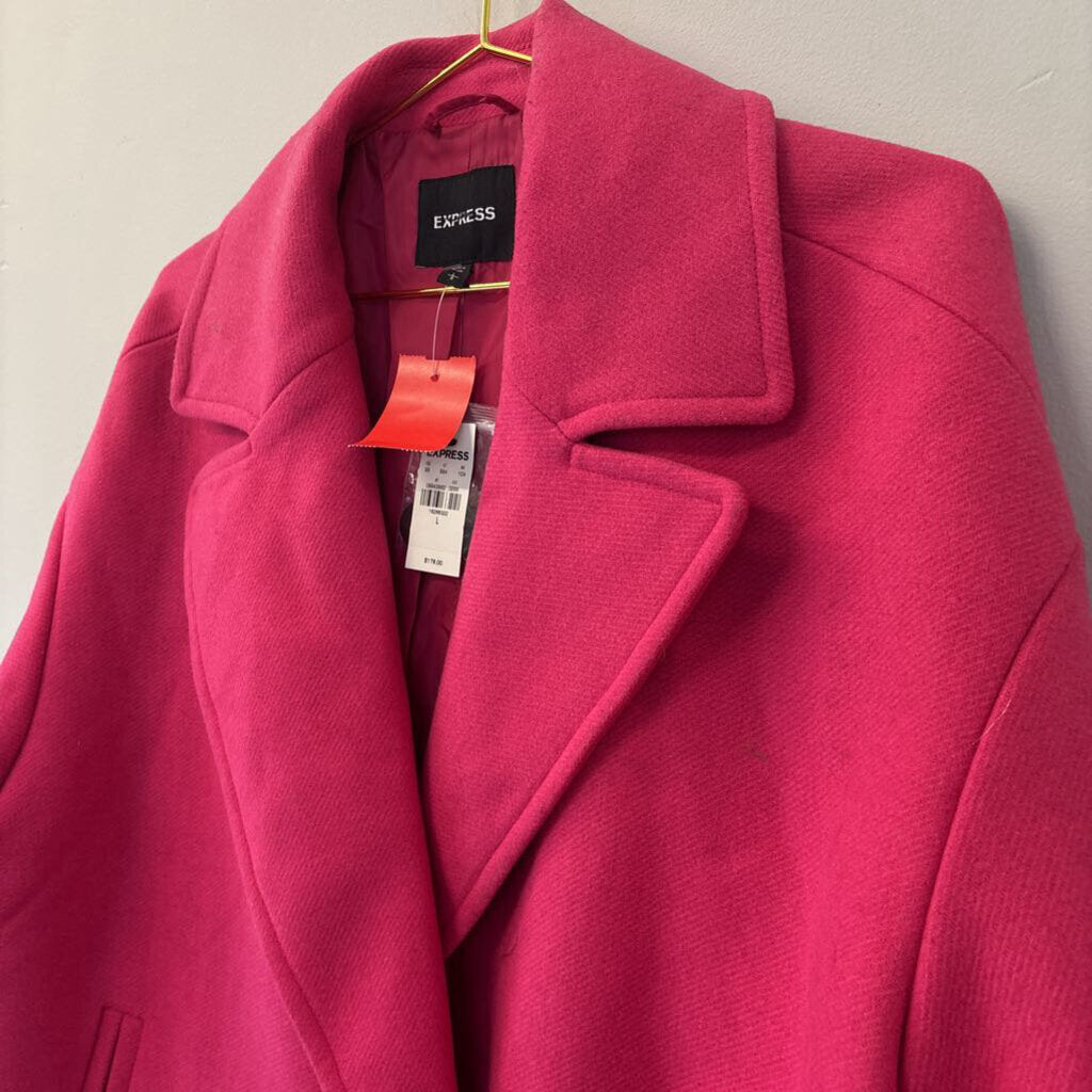 Express Pink Double-Breasted Coat