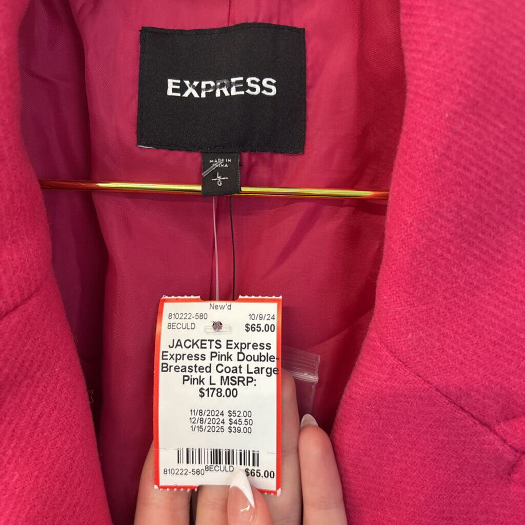 Express Pink Double-Breasted Coat