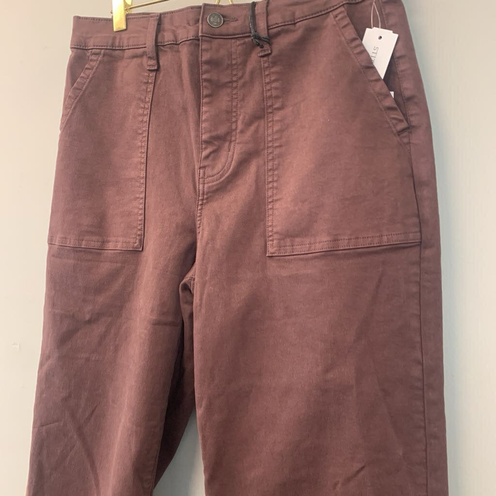 Studio Blue Brown Wide Leg Utility Pants 10