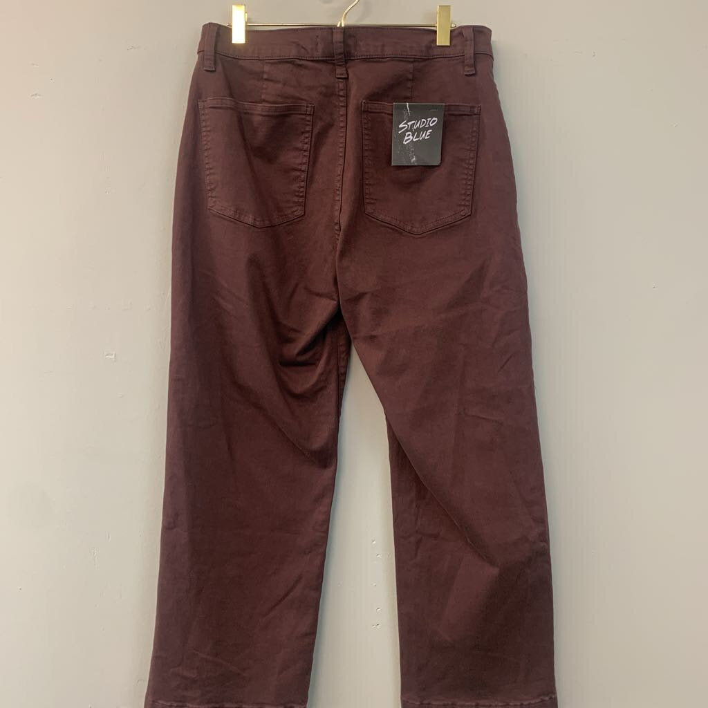 Studio Blue Brown Wide Leg Utility Pants 10