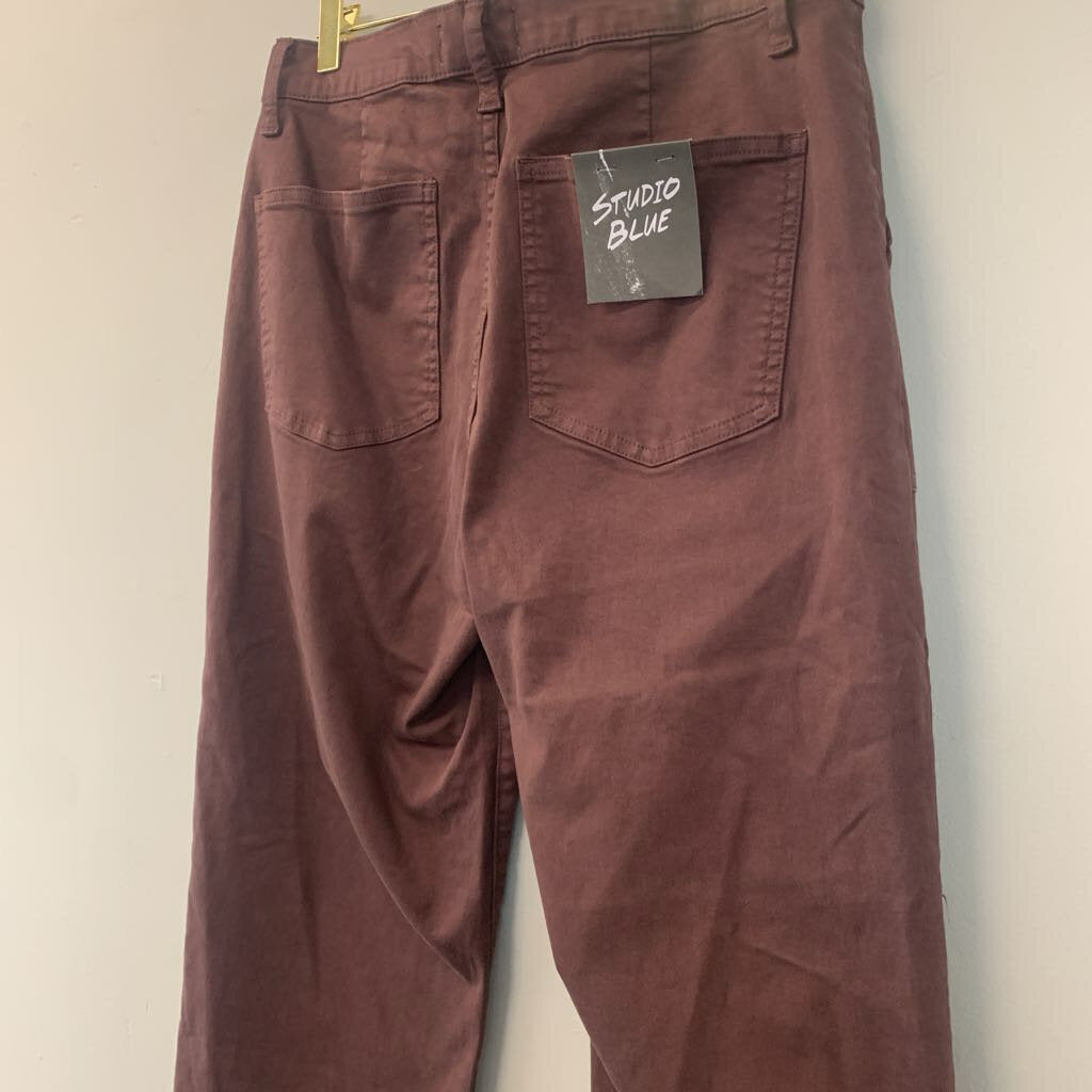 Studio Blue Brown Wide Leg Utility Pants 10