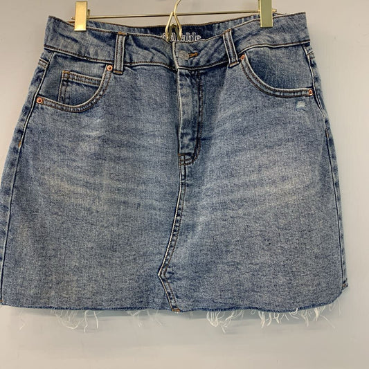 Frayed Edge Denim Skirt 12