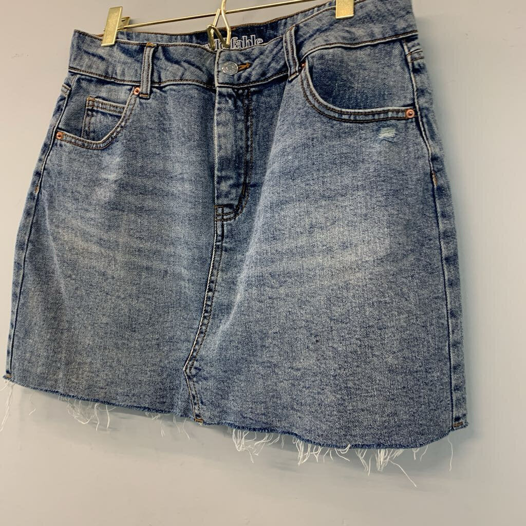 Frayed Edge Denim Skirt 12