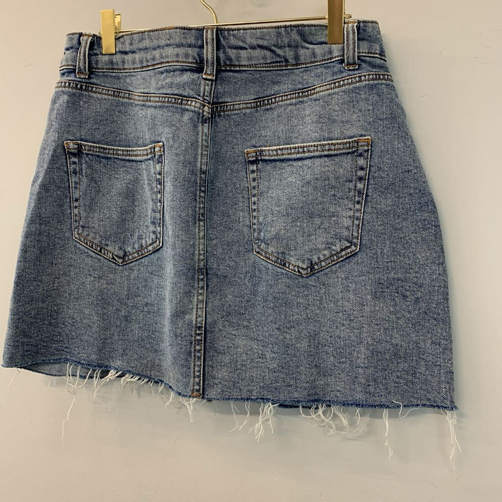 Frayed Edge Denim Skirt 12