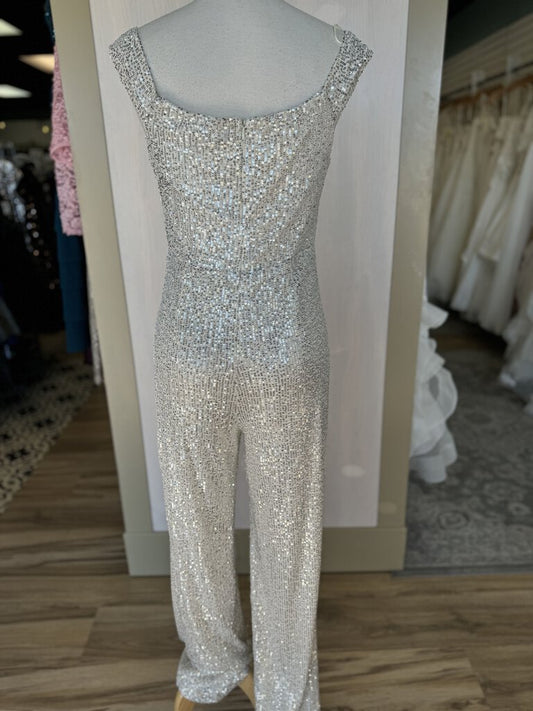 Ricarica Ivory/ Silver Sequin Jumpsuit Medium