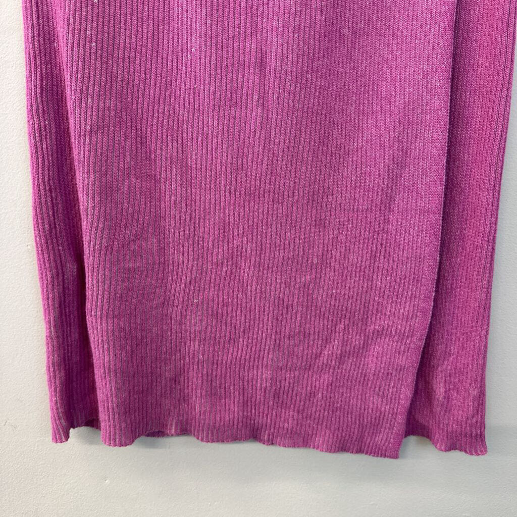 Free People Pink Ribbed Cotton Wrap Skirt Large