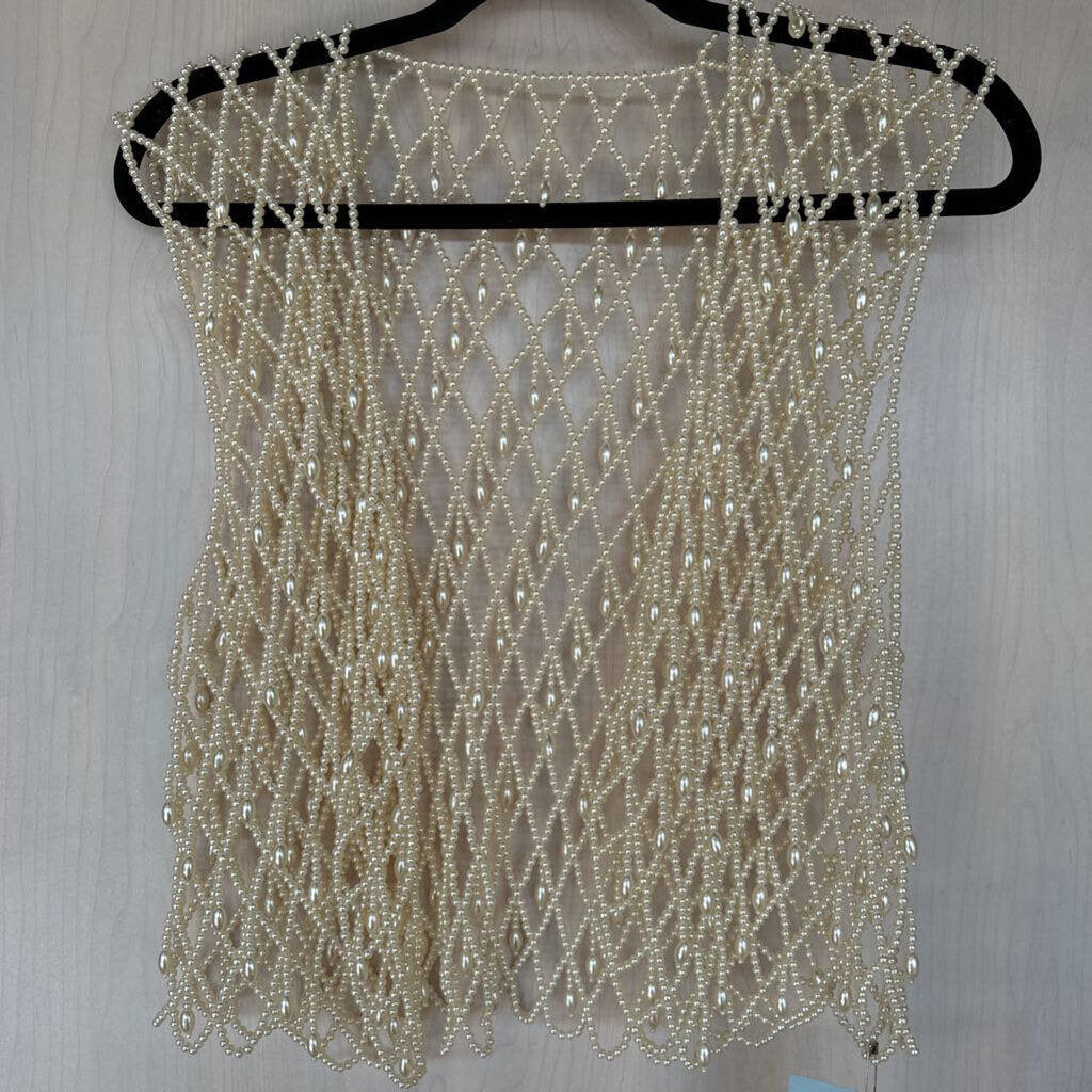 Vintage Pearl Beaded Boho Vest