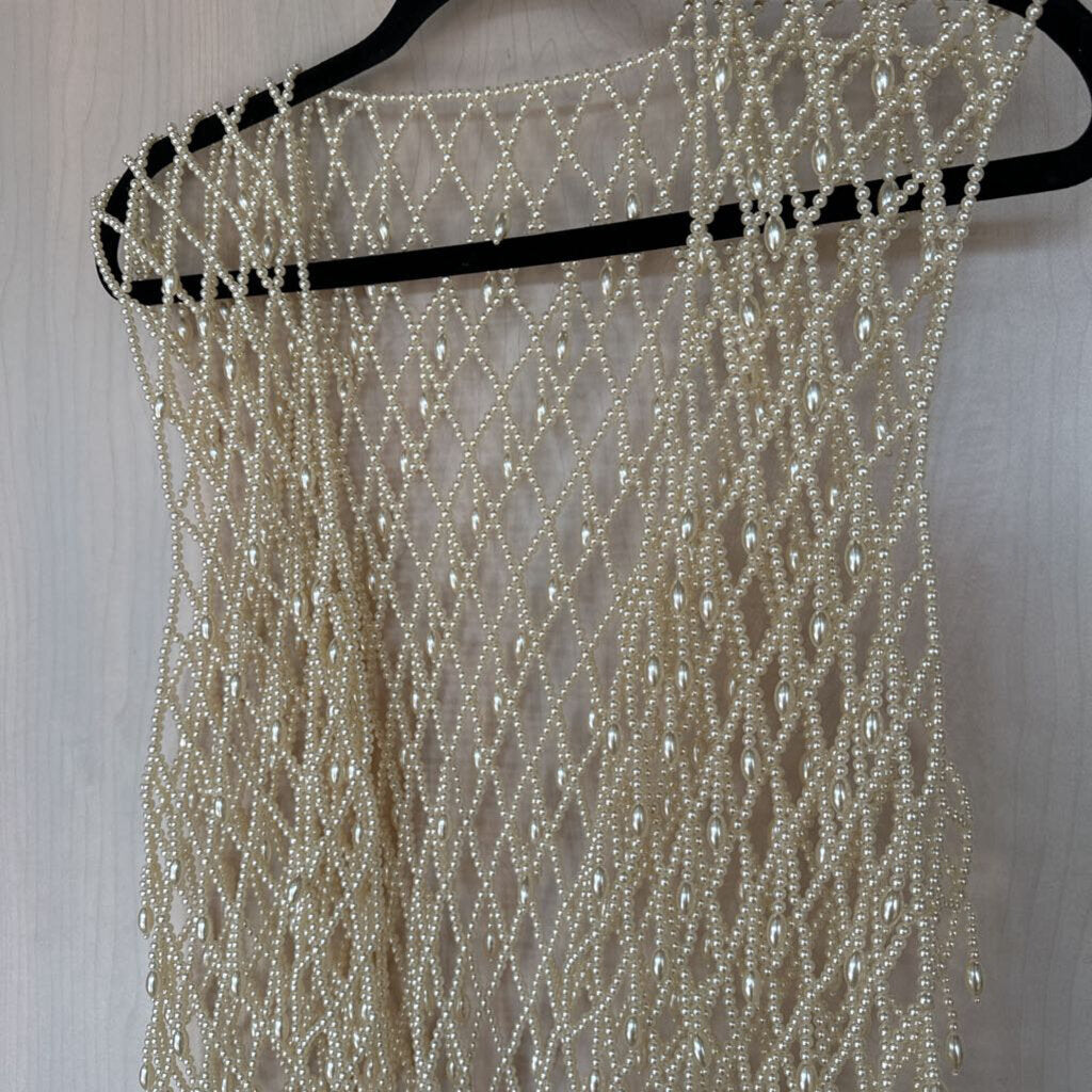 Vintage Pearl Beaded Boho Vest