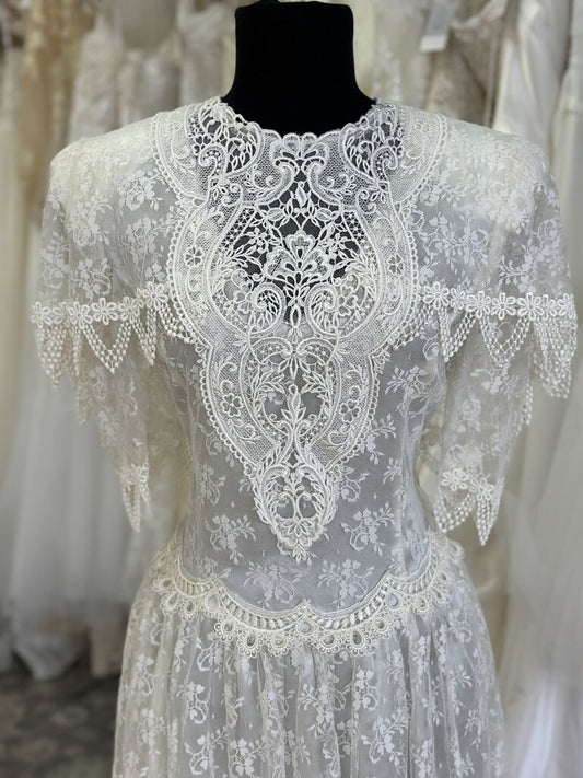 Vintage Jessica McClintock Lace Wedding Dress Small