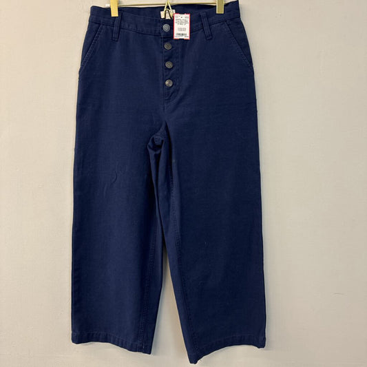 J Crew Navy Wide Leg Cropped Pants 27