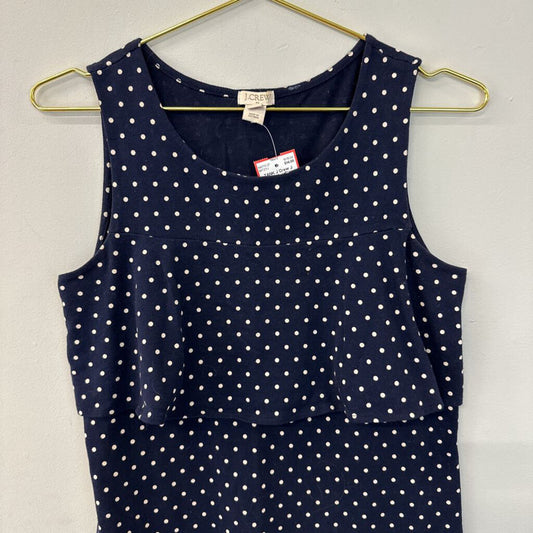 J Crew Navy/ Cream Polka Dot Sleeveless Top Extra Small