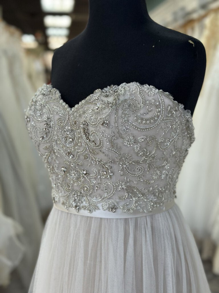 Casablanca Beaded Top Strapless Wedding Dress 4