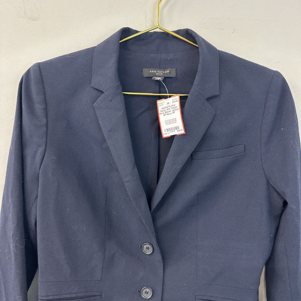 Ann Taylor Navy Blazer Jacket 4P