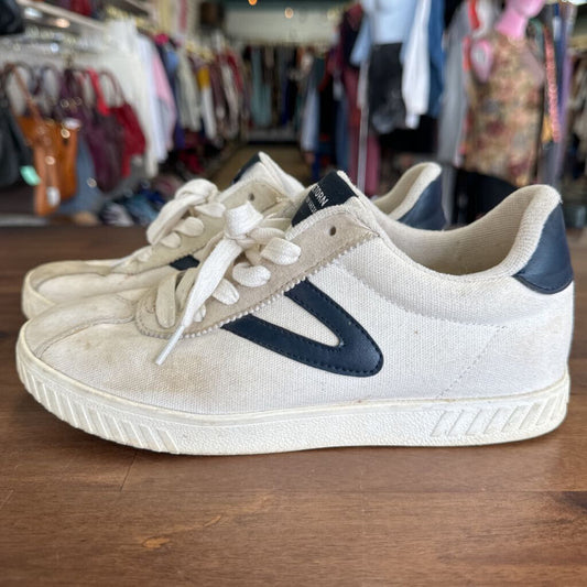 Tretorn White/ Navy Sneakers 6.5