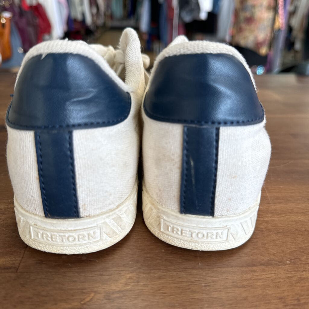 Tretorn White/ Navy Sneakers 6.5