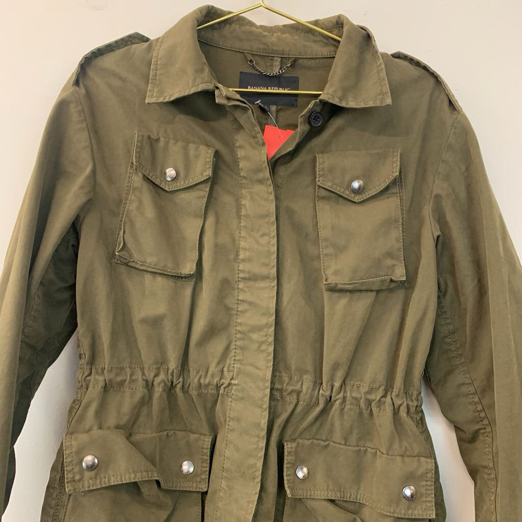 Banana Republic Green Cargo Jacket Small Petite