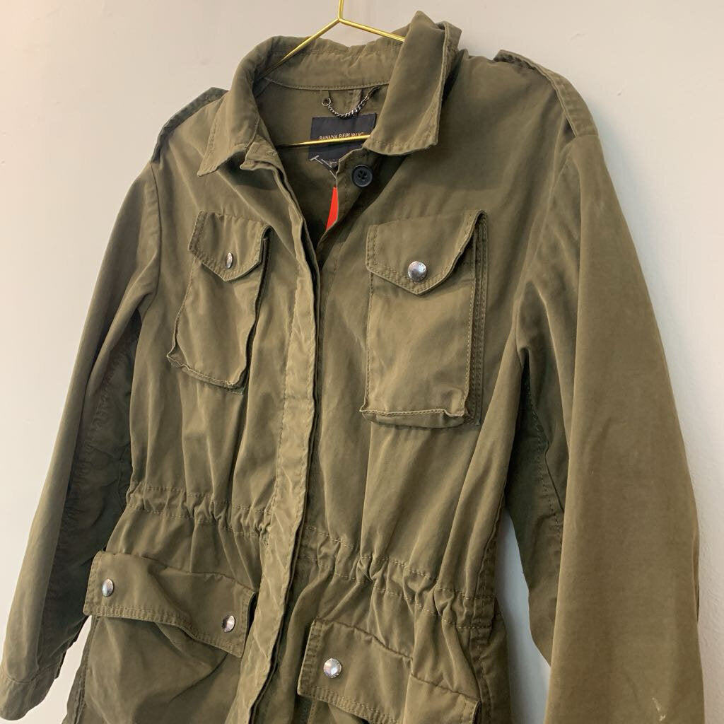 Banana Republic Green Cargo Jacket Small Petite