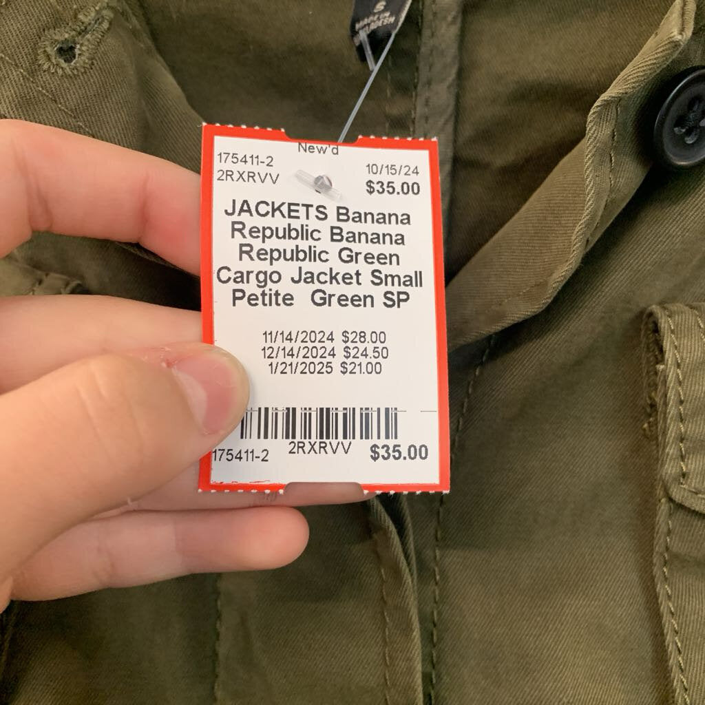 Banana Republic Green Cargo Jacket Small Petite