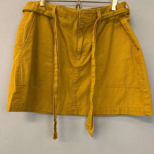 Indigo Rein Yellow Tie Waist Mini Skirt Large