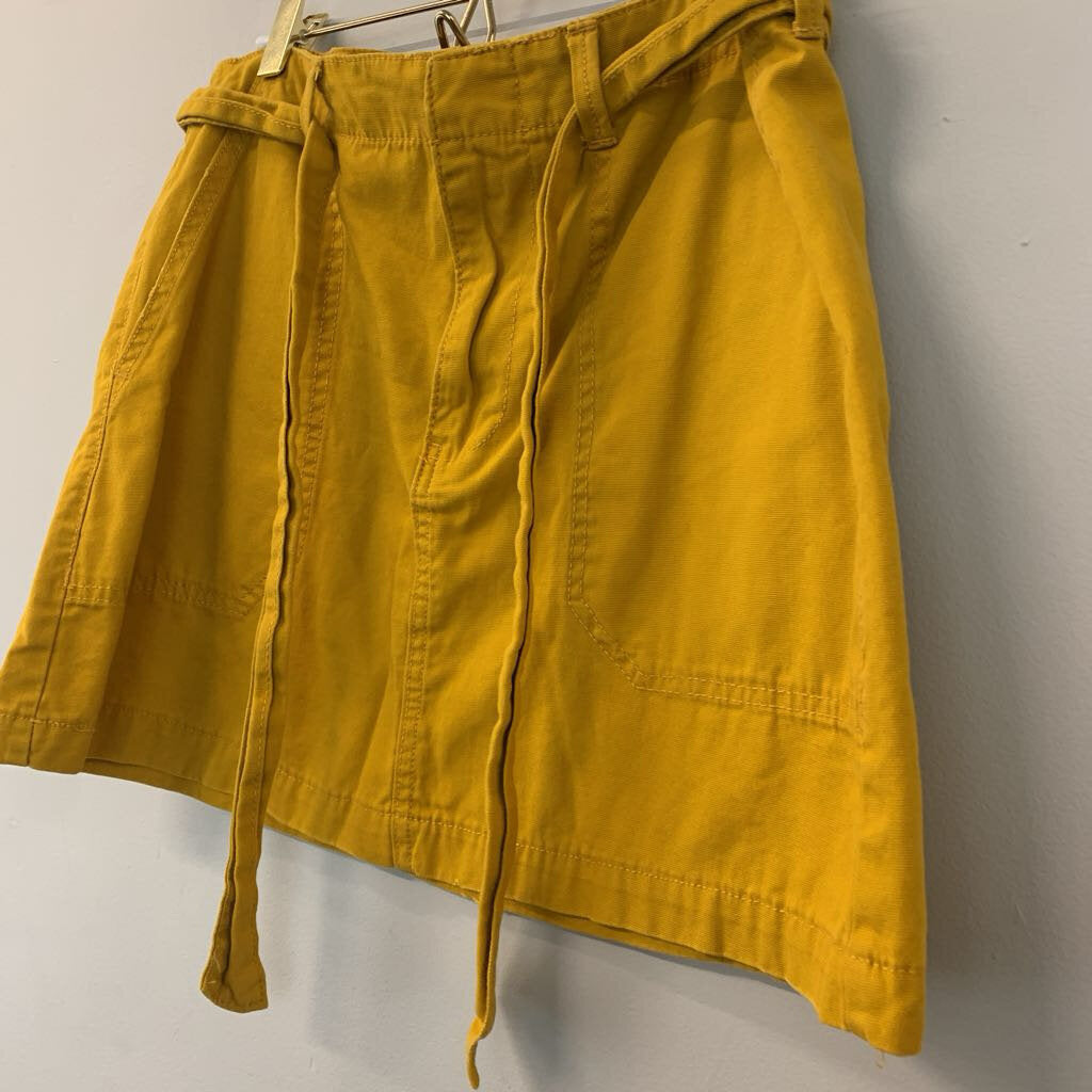 Indigo Rein Yellow Tie Waist Mini Skirt Large