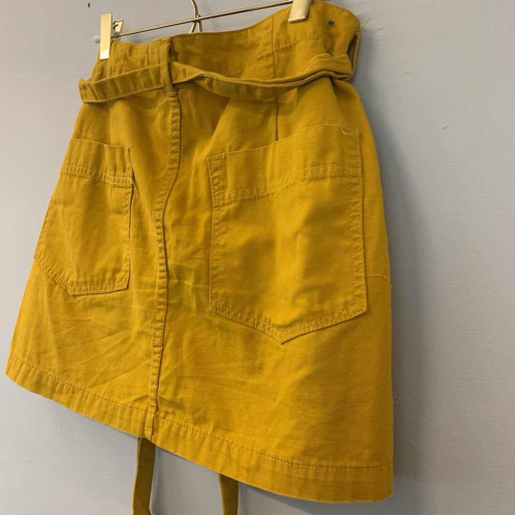 Indigo Rein Yellow Tie Waist Mini Skirt Large