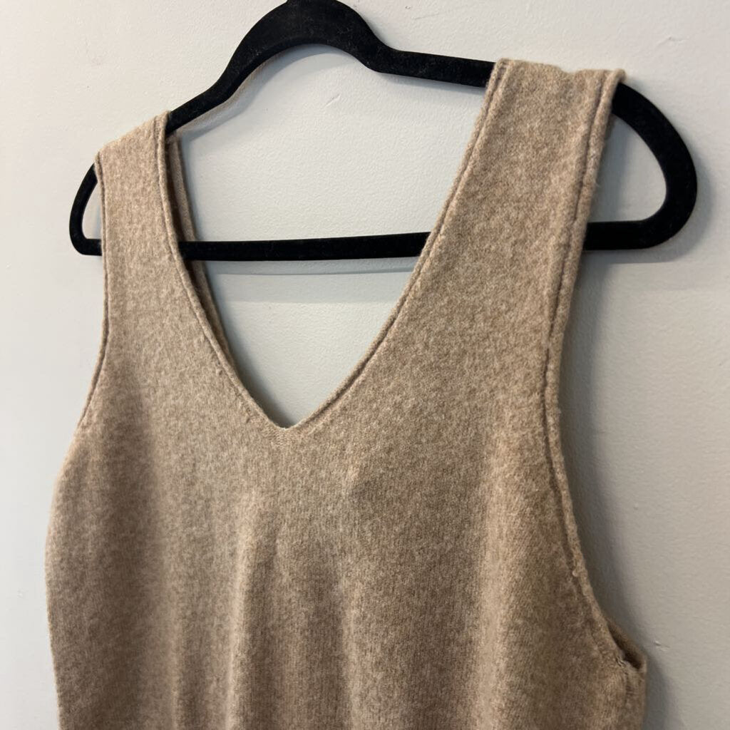 Tahari Brown Soft Sweater Tank Large