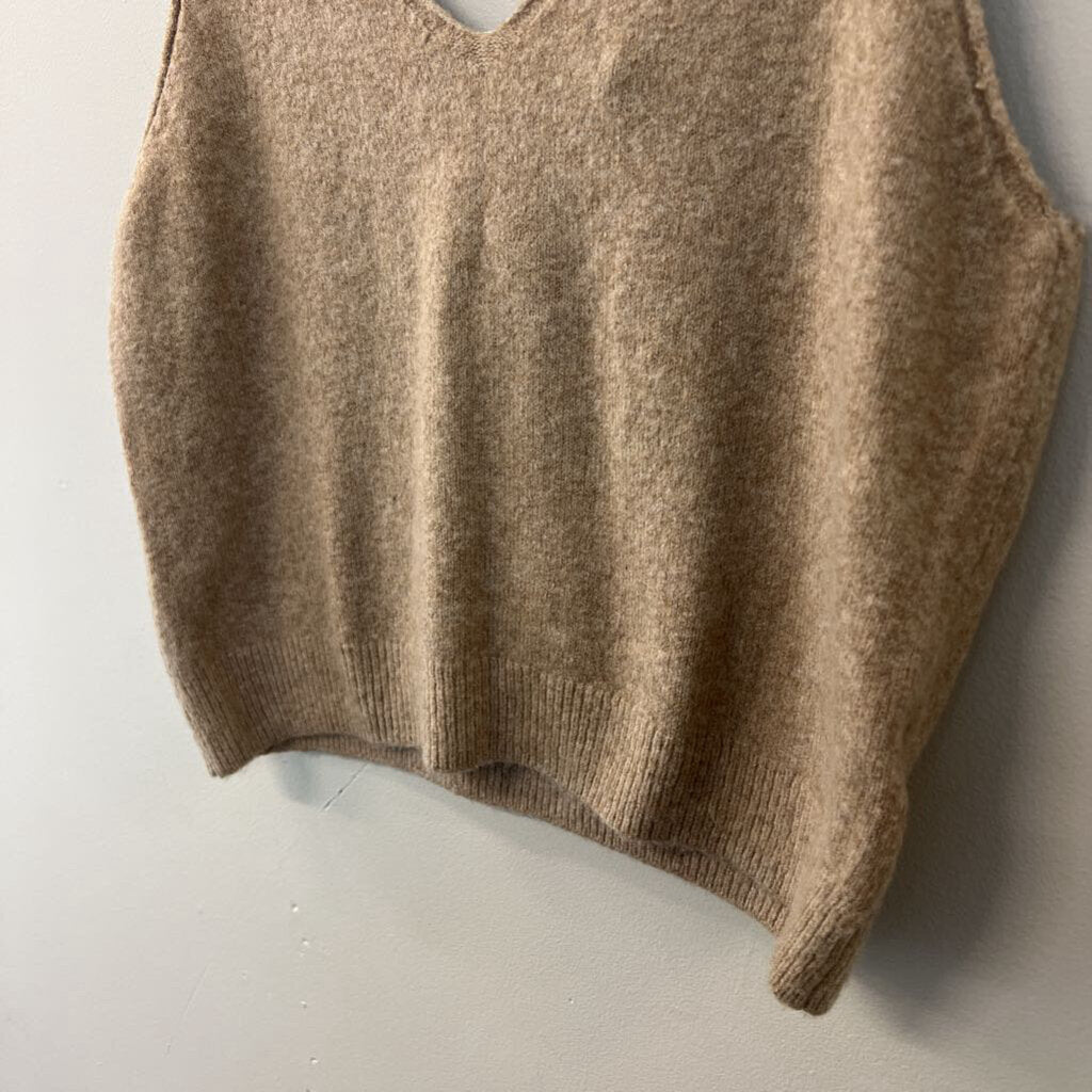 Tahari Brown Soft Sweater Tank Large