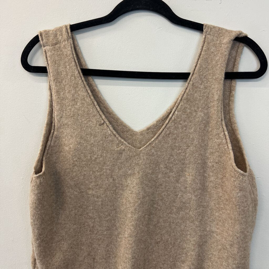 Tahari Brown Soft Sweater Tank Large