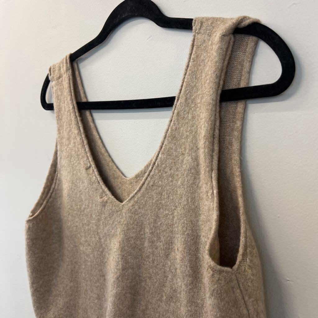 Tahari Brown Soft Sweater Tank Large