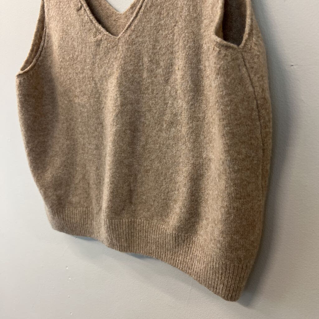 Tahari Brown Soft Sweater Tank Large