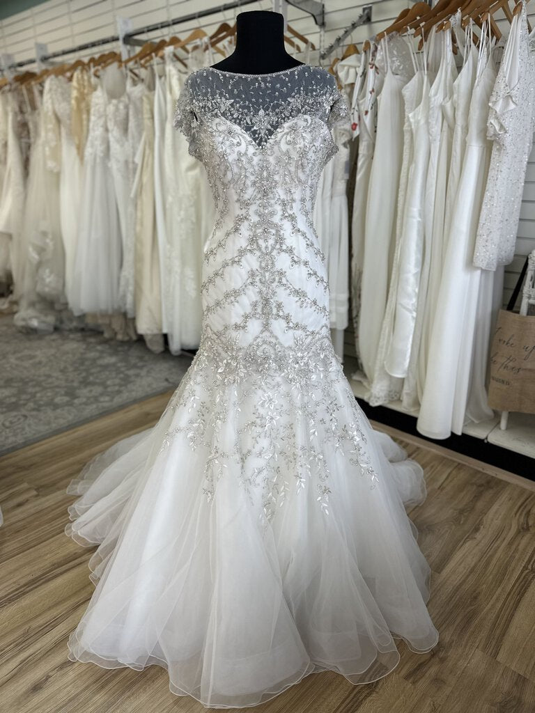 Mori Lee Beaded Trumpet Wedding Dress 8