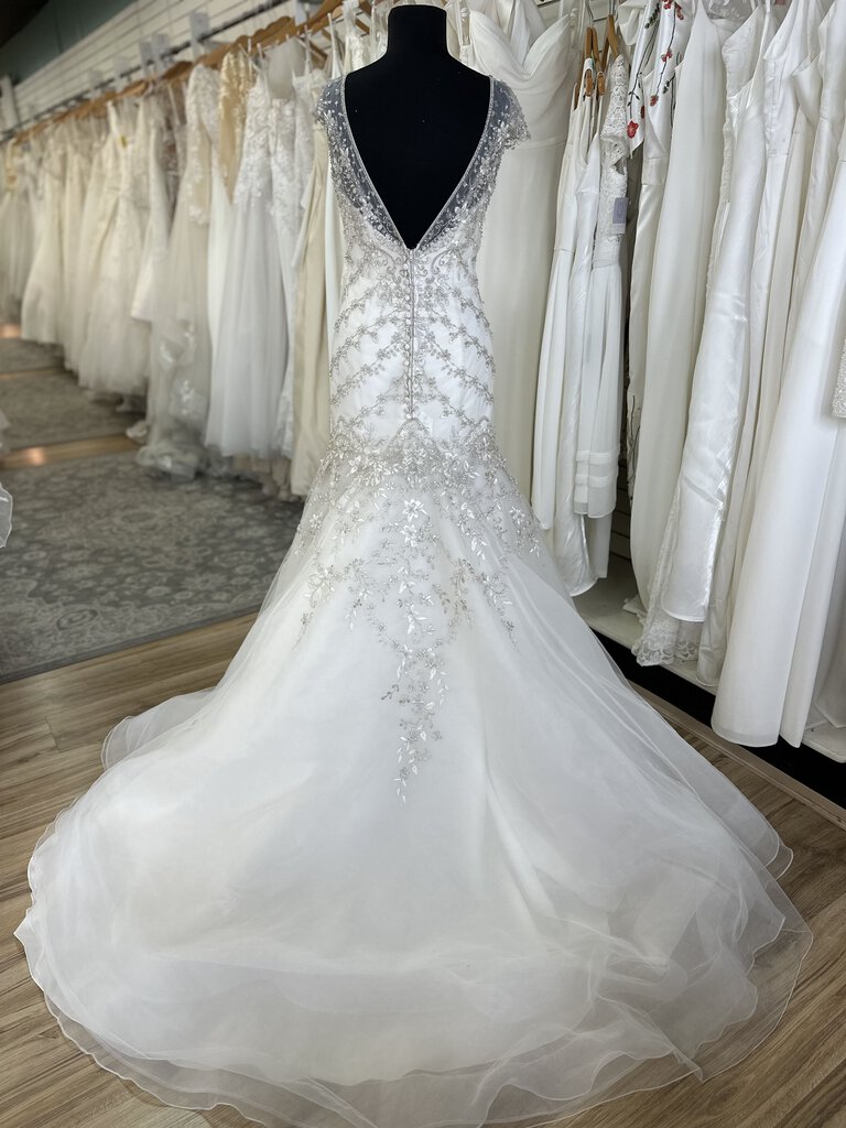 Mori Lee Beaded Trumpet Wedding Dress 8